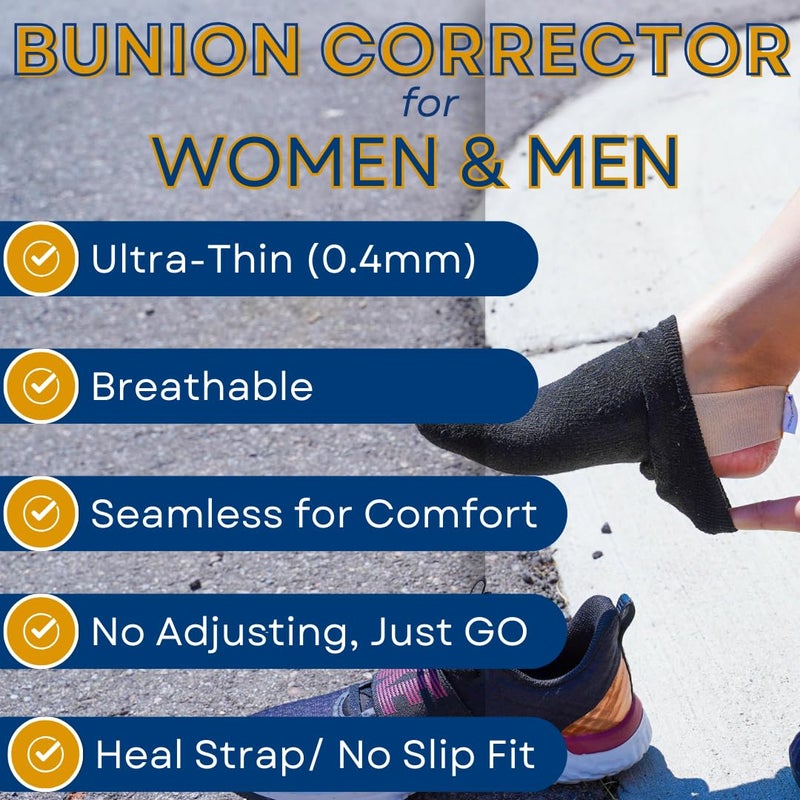 Bunion Bootie مصحح بونيون للنساء لتقويم إصبع القدم الكبير. دعامة بونيون رفيعة للغاية. جورب مناسب للأحذية لتصحيح البونيون. لجميع أنواع الأحذية. تخفيف هالوكس فالغوس لتحسين محاذاة الأصابع. - Image 3